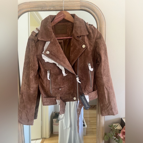 BLANKNYC Suede Moto Jacket XS- NWT coffee bean brown leather - Picture 2 of 6